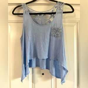 Baby Blue Lacy Crop Top